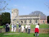 Coffee stop at Huttoft church.